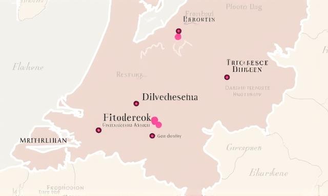 Map of Maastricht area in Limburg, Netherlands